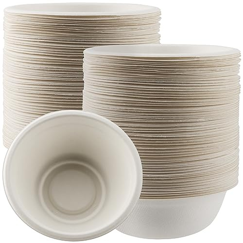 YIXNSW 100 Stück Suppenschalen Einweg Pappschalen 350ml Einweggeschirr Suppenschüssel Suppenteller für Picknicks, Geburtstagsfeiern, Hochzeiten und Partys