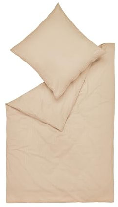 ESPRIT Juego de ropa de cama de franela, color arena, 155 x 220 cm, monocolor