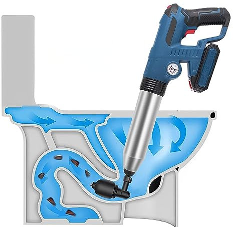 Desatascador eléctrico de inodoro, émbolo eléctrico, desatascador de aire resistente, pistola de desatascar el aire, pistola de drenaje de alta presión para baño, fregadero, inodoro, drenaje de suelo,