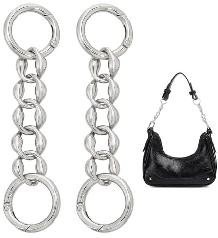 UNICRAFTALE 2 STK Taschen Verlängerungskette Legierungs Geldbörsenriemen Verlängerung Für Umhängetasche Platin 14cm Kettenverlängerung Ersatzzubehör Taschenketten Für Geldbörsen Clutch Handtaschen