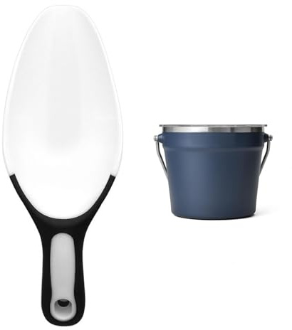 UXIETIN Rambler Ice Bucket Scoop Compatible with Yeti,Food grade PP Ice Scoop with Soft Grip Handle and Hanging Hole Compatible with YETI Rambler Beverage Bucket,Ice Maker