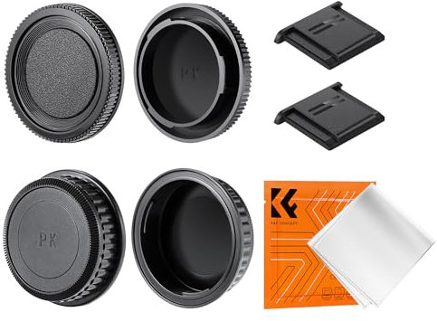 K&F Concept Body Cap + Rear Lens Cap Compatible with Pentax K Mount K3, K3 II, K70, KS1, KS2, K500, K50 Camera and Lens