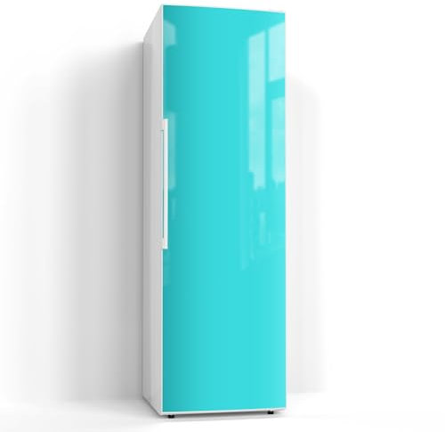 DEQORI Magnetfolie für Kühlschrank 60x190 cm | Unifarben - Türkis | dekorative Magnetmatte Gefrierschrank Schutz | Magnet Deko-Folie selbstklebend, magnetisch & beschreibbar