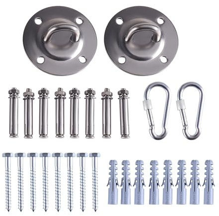 TIOMIOSEA Edelstahl Deckenhaken Schwerlast, Hängesessel Premium 360° drehen Halterung, Bombenfeste Boxsack Halterung, bis 500 KG, zur Boxsack Aufhängung