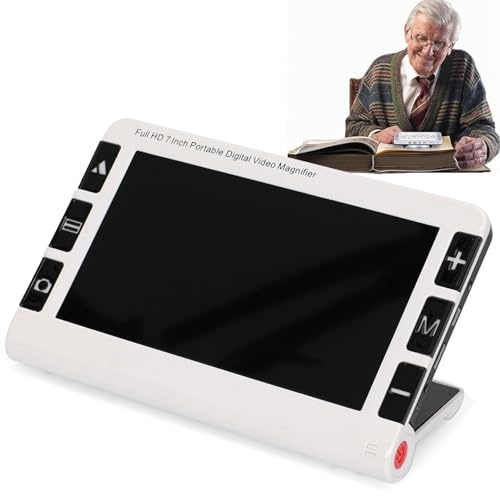 Lente d'Ingrandimento Video Portatile da 7 Pollici, Ausilio Visivo HD, Ausilio per La Lettura Elettronico Portatile LCD Mobile per Ipovedenti, Illuminazione a LED