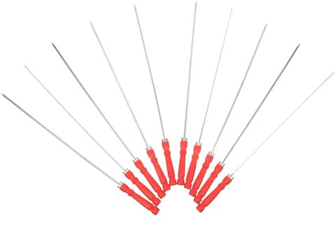 FONDOTIN 10stücke Teiliges Bbq Grillbesteck Edelstahl Spieße Mit Rutschfestem Griff Für Camping Und Grillpartys Geeignet Für Gemüse Und Obst