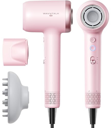 Hair Dryer, Wavytalk Turblow Pro Fast Drying Ionic Hairdryer with Diffuser, High Speed Brushless Motor Blow Dryer with 110,000 RPM, Pro Negative Ions for Reduces Damage, 3 Heat & 3 Speed Settings