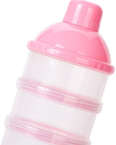 KOCKSHION Lagiger Tragbarer Babynahrungsbehälter für Milchpulver Abnehmbarer Spender Stapelbare Aufbewahrungsbox für Snacks für Rosa