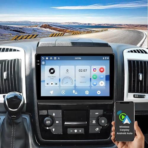 Hikity 4+64G Autoradio para FIAT Ducato 2010/Citroen Jumper/Peugeot Boxer | 9 Incell Pantalla Radio con Android 15 Bluetooth Navegación GPS WIFI EQ FM/RDS USB SWC Split-Screen Micrófono