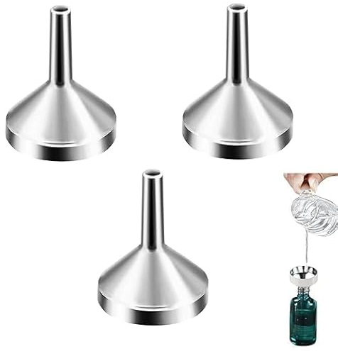 3-Piece Mini Metal Funnels for Precise Liquid & Powder Transfer