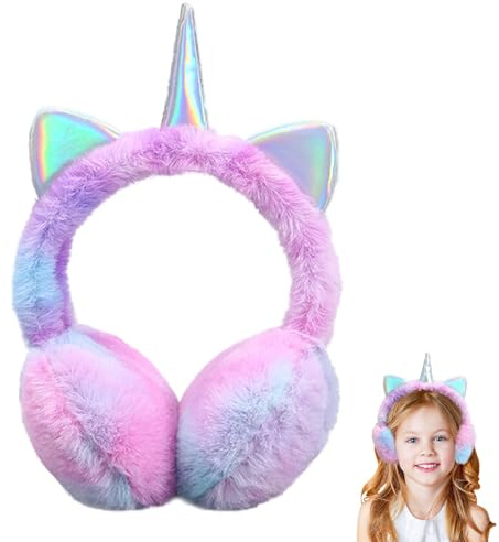 CIYIN Ohrenschützer Einhorn, Ohrenschützer Damen, Ohrenwärmer Winter, Flauschige Ohrenschutzer, Ohrenwärmer für Kaltes Wetter, für Frauen und Mädchen
