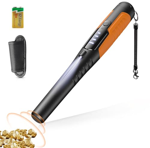 JKUSS Metal Detector Pinpointer, Search Treasure Pinpointing Finder Probe with LCD Display, Professional Waterproof Handheld Pin Pointer Wand with 4 Modes for Metal Detector Adults, Kids