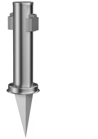 Garden Socket Column Outdoor 2-Way Stainless Steel IP54 Waterproof Anthracite Round Power Post for Lawns Terraces Driveways For Outdoor Lighting Electric Barbecue Lawn Mower(stainless color)