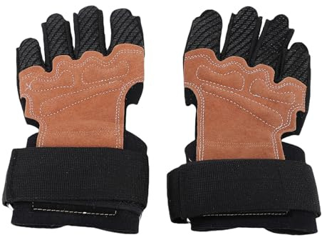 Asixxsix Trainingshandschuhe, Gepolsterte, Gepolsterte Gewichtheberhandschuhe mit Handgelenkstütze für Männer und Frauen, Vollständiger Handflächenschutz, Atmungsaktives Netz, (M)