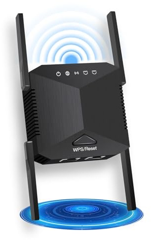 2026 Advanced WiFi Extender Booster, High-Speed Long Range WiFi Range Extender, Wireless Internet Booster with Wide Coverage, 4 High-Gain External Antennas & Ethernet Port, Supports 45+ Devices