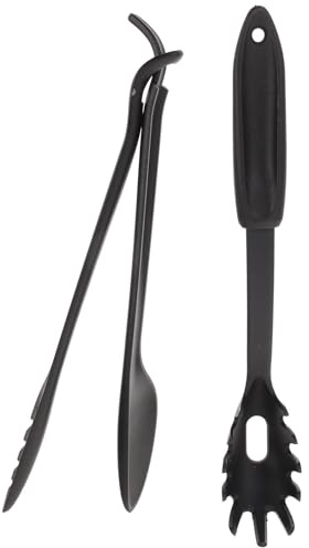 Yardwe Pinzas para Espaguetis y Pinza para Alimentos de Nylon, Accesorio Multifunción para Pasta, Set 2 Piezas Mango Largo Resistente al Calor, Adecuado para Cocina y Barbacoa Doméstica