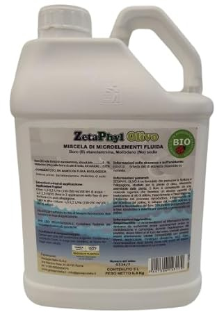 Zetaphyl Olivo, Concime Fogliare Liquido con Boro e Molibdeno per Allegagione, Tanica 6,5 kg