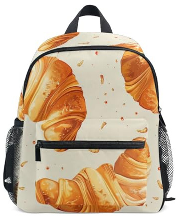 FWJZDSP Cute Bread Beige Toddler Boy Backpack with Name Tag, Boys and girls School Backpacks Travel Bookbag