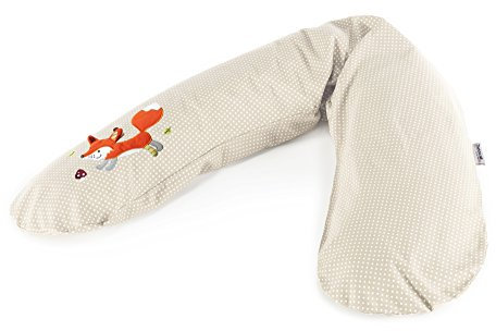 Ersatzbezug für Das Original THERALINE Schwangerschafts- & Stillkissen|100% Baumwolle|Applikation Knisterfuchs