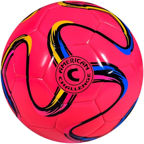 American Challenge Brasilia Soccer Ball – Professional Training Soccer Ball for Grass Fields – Durable TPU Machine Stitched Soccer Balls – Sizes 2, 3, 4 & 5 – Outdoor Practice & Match Play