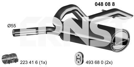 ERNST 048088 Endschalldämpfer
