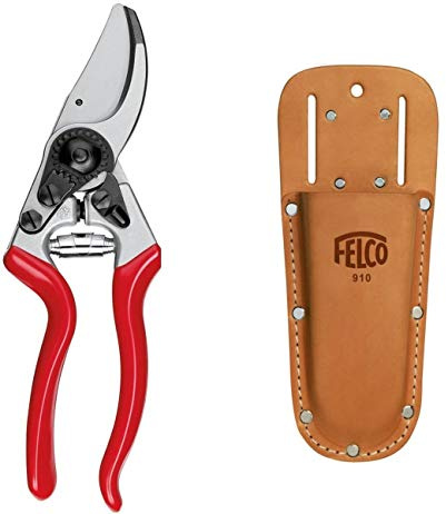 Felco 9 Linkshänder Bypass-Gartenschere mit 910 Lederholster (Bundle, 2 Stück)
