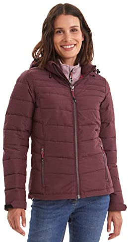 Killtec Damen Jacke In Daunenoptik Skane WMN Quilted JCKT A - Damenjacke mit abzippbarer Kapuze - Übergangsjacke ist wasserabweisend - Steppjacke, pflaume, 42, 35615-000