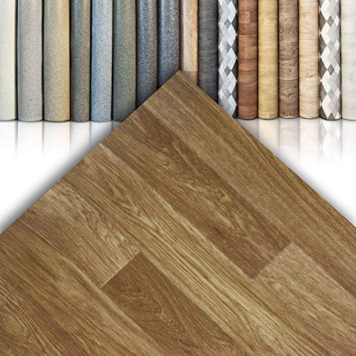 casa pura Pavimento PVC - Rivestimento Pavimento Finto Legno, Parquet, Granito e Basalto - Copri Pavimento Vinilico a Rotolo, Su Misura - 200 x 200 cm - Rovere Rustico