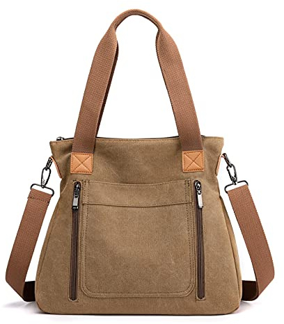 FANDARE Lona Bolsos Mano Mujer Bandolera Bolsos de Mensajero Conmutar Bolso Hombro Cruzado para 12.9 Pulgadas Tableta Señora Viaje Trabajo Escuela Compras Crossbody Bag