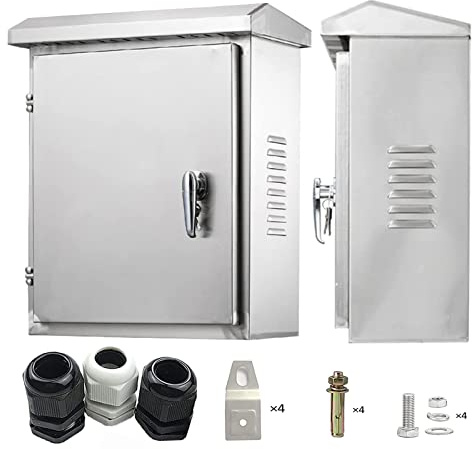 AXOTEN Edelstahl Schaltschrank Verteilerkasten 30X25X14CM Außen Wasserdicht, Wandmontiert Elektroverteiler