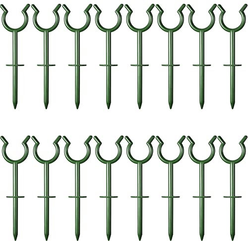 Taiyin Gartenschlauch-Halter, 1,9 cm (3/4 Zoll), dekorative Outdoor-Führungshalterung, Stützspieß, Pflanzenwerkzeug, um Rasen für den Hof fernzuhalten, 20 Stück (grün)