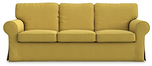 MASTERS OF COVERS Sofabezug für Ektorp 3-Sitzer, Senf Sofa überzug Couch überzug aus Polyester Petite, 3er Sofa Cover, 218x88x88cm