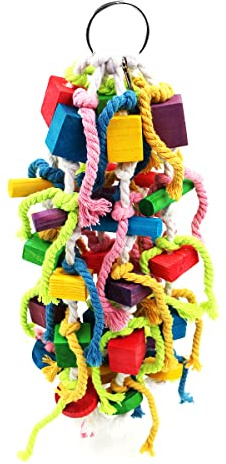 VOANZO Große und kleine Papageien-Kauspielzeug, Papageienkäfig, Bissspielzeug, Holzblock, Reißspielzeug für Nymphensittiche