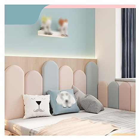 XILYZMO Soft Cushion, 3D Selbstklebende Anti-Kollision Wandpaneele, Kopfteil Schälen Und Kleben, Für Kinderzimmer Bett Kopfteile Sicherheit Von Verletzungen (Farbe : Rosa, Größe : 150x50x55cm)