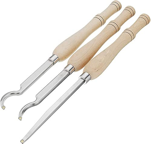 OITTo Holz-Drechselwerkzeug-Set, Hochgeschwindigkeitsstahl-Hohlschneider, rundes, entleertes Messer, handgefertigter Drechselmeißel mit Hartmetallspitze für Holzbastler, Heimwerker, Schreiner
