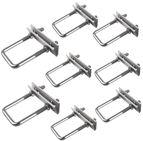M8 Pernos en U Cuadrados Inox, Pernos en U, Tornillos en U, Pernos en Forma de U, Para Jardines, Patios, Instalación de Autocaravanas, Tuberías, Dispositivos Solares Fijos