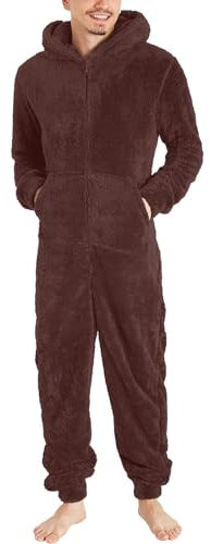 KONG JIMFAN Thermo Unterwäsche Set Pyjama Hosen Couple Herren Hemd Kurzarm Unterhosen Männer Lang Thermo Motorrad Bekleidung Herrn Ski Herren Set Fussball Kleidung(2-Brown,5XL)
