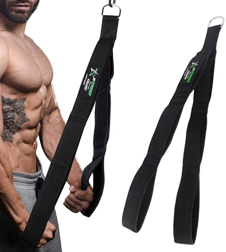 LARA STAR Corde à Triceps réglable et Robuste pour Salle de Sport, Bras Extra Long de 60 à 138 cm pour équipement de Maison/Salle de Sport… (Noir) (Noir)
