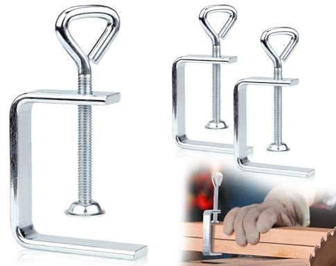 Lhbwhiz 2 Stück C Klemme,Metall Klein C Zwingen,Verstellbaren Schraubklemme,Verzinkt Schraubzwingen,Universal Tischklemme,Trägerklemme,klemmschraube,mini C Clamp,für Schweißen,Holzarbeiten Klemmen