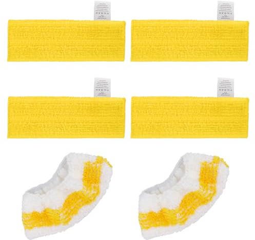 6 Stück Ersatz-Mikrofaser Tuchset für Kärcher easyfix SC1-5 Dampfreiniger | 4 Bodendüse und 2 die Handdüse