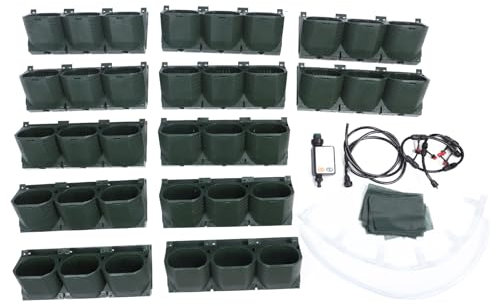 Vikye Jardinera Vertical Colgante de Jardín, 12 Paquetes de Jardineras Verticales Colgantes Grandes, Planta Vertical de Montaje en Pared Soporte para Macetas con de Riego con