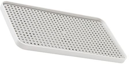 Porta Stoviglie Doppio Strato in Pp Drenaggio, Bianco | Vassoio Rimovibile, Superficie Liscia e Resistente, per Tavola, Cucina, Tazze e Piatti, Uso Quotidiano