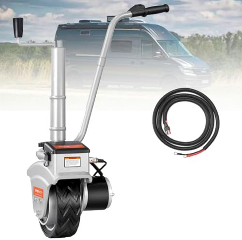 URJWAN Tracteur éLectrique pour Remorque,550w, Cric Dolly pour Remorque, Roue Jockey éLectrique, Vitesse 5-7m/Min, Capacité De Charge Jusqu'à 2270kg.
