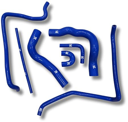 Juego Completo de Manguitos del Circuito de Agua Refrigerante compatible con Nissan Patrol 160 K160 SD33 y SD33T: Silicona Reforzada de 5mm y 4 capas. (Azul)