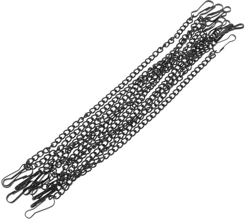 JEWEDECO Hanging Chains Resistant to Deformation and Breakage with Hooks Black Iron 10pcs Excellent Bearing Capacity for Garden and Indoor Use for Lanterns, Bird Feeders, and Plant