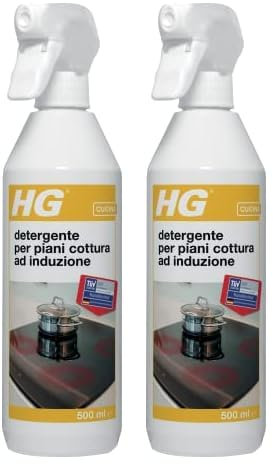 HG Detergente per Pulizia Giornaliera di Piani Cottura - Detergente per Piani Cottura in Vetroceramica e Gas, Adatto ad un Uso Quotidiano, 500 ml (Confezione da 2)