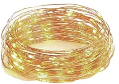 Brightium Guirnalda de luces LED de alambre de cobre, 4 m, color blanco cálido, funcionamiento a pilas, ideal para decoración y ambientación.