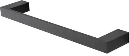 Porta Asciugamani Diritto Da Muro L 35 Cm In Alluminio Nero Linea Accessori Bagno Sky, Con Fissaggi Inclusi