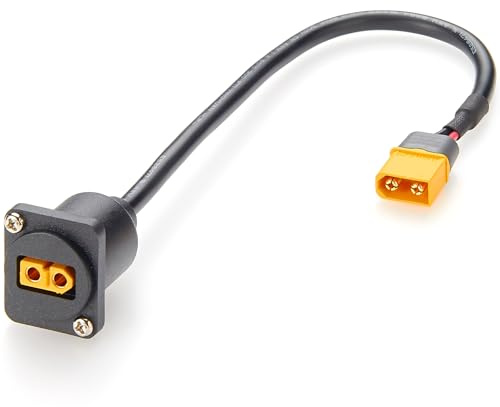Plinkwirekb D-Type cable XT60 Male to Female Converter xt60 Panel Mount Extension Pass-Through Flange Coupler Socket