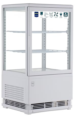 METRO Professional GGC2058 Vitrine für Kühlschränke, 42,8 x 38,6 x 81 cm, 58 l, 2 verstellbare Einlegeböden, LED-Beleuchtung, Weiß